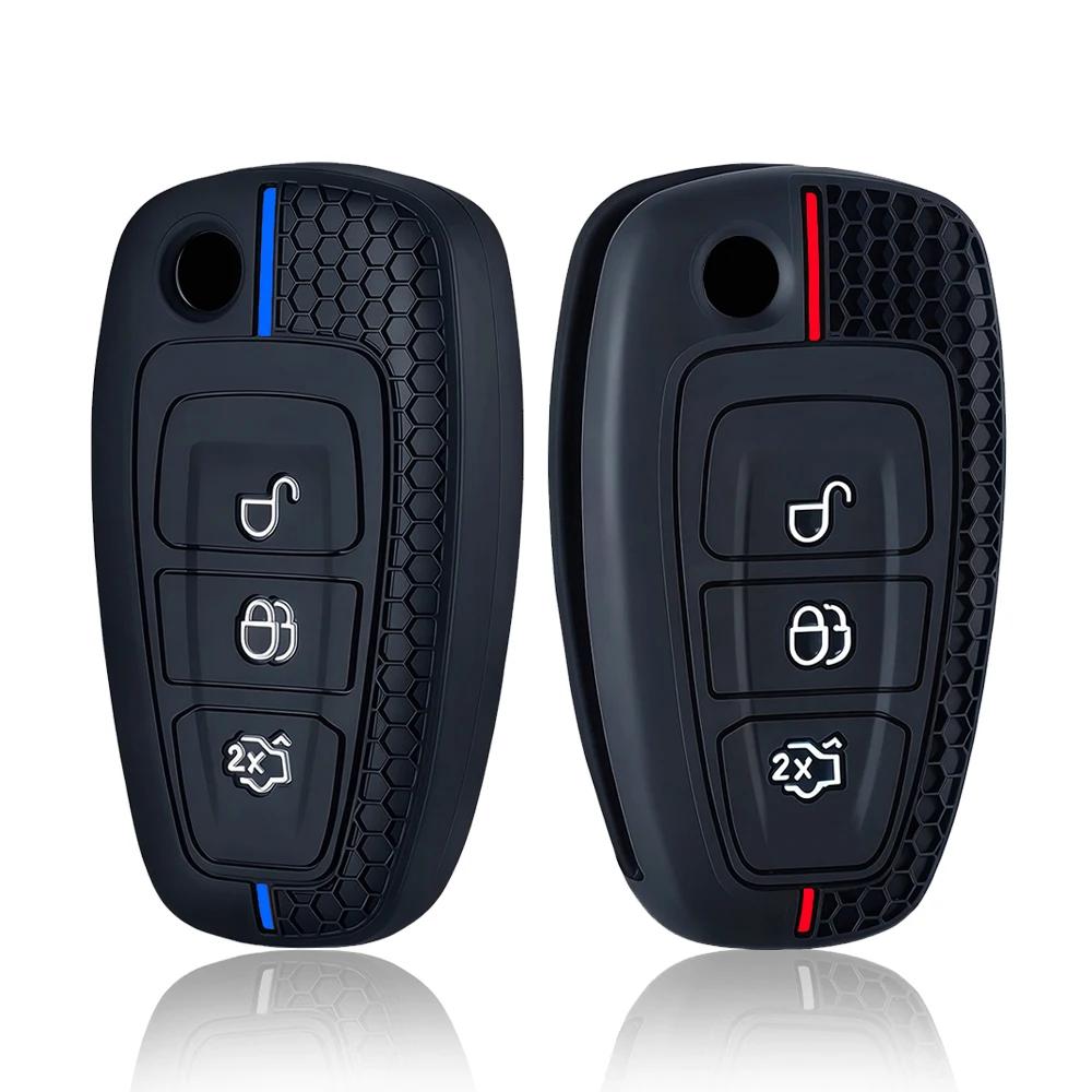 Silicone Car Key Cover Case For Ford Transit Tourneo Custom Ranger C-Max S-Max Focus Galaxy Mondeo