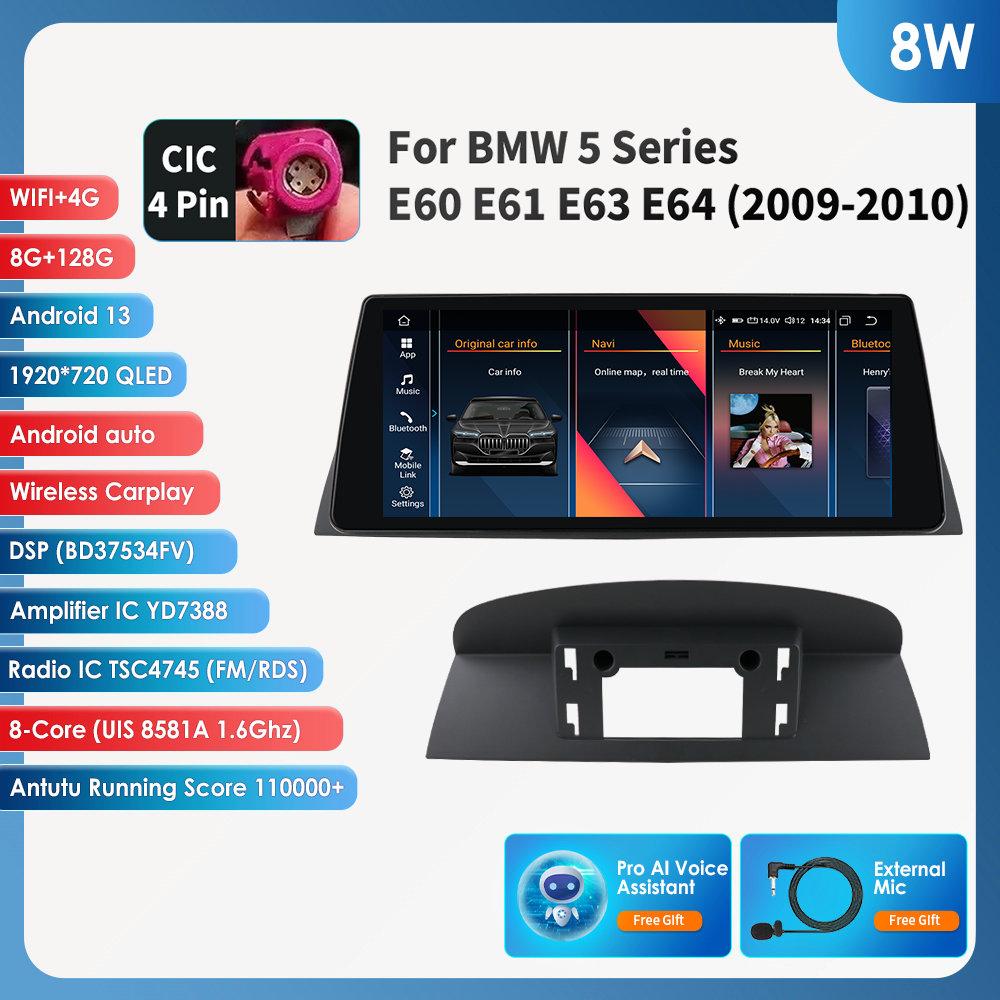 

OSSURET Для BMW 5 серии E60 E61 E63 E64(2005-2008)CCC с интеллектуальными системами автомобиля поддерживает беспроводной Carplay Android Auto интеллектуальный видеорегистратор RDS BT WIFI GPS 4G 8W 8G 128G,AI