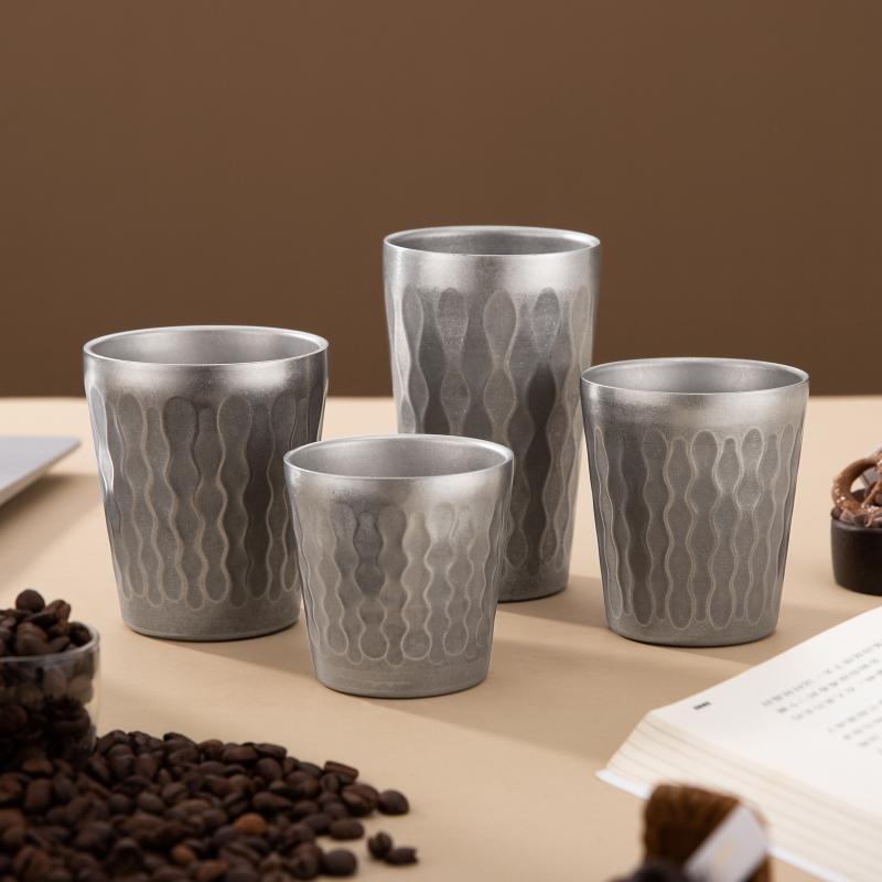 Shangqi Vintage 304 Stainless Steel Double-Layer Coffee & Water Cup