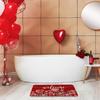 VIKAMA Valentine's Day Welcome Mat Red Heart Front Door Mat Non-Slip Love Floor Mat Indoor Outdoor Kitchen Carpet Home Decor