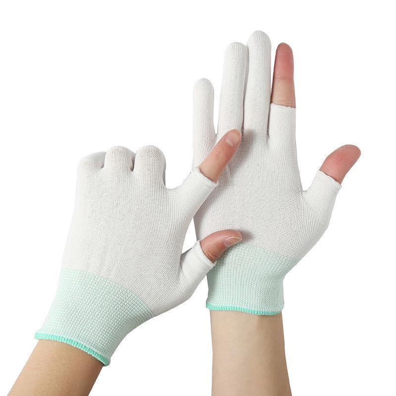 Thin Two-Finger Nylon Work Gloves for Men and Women