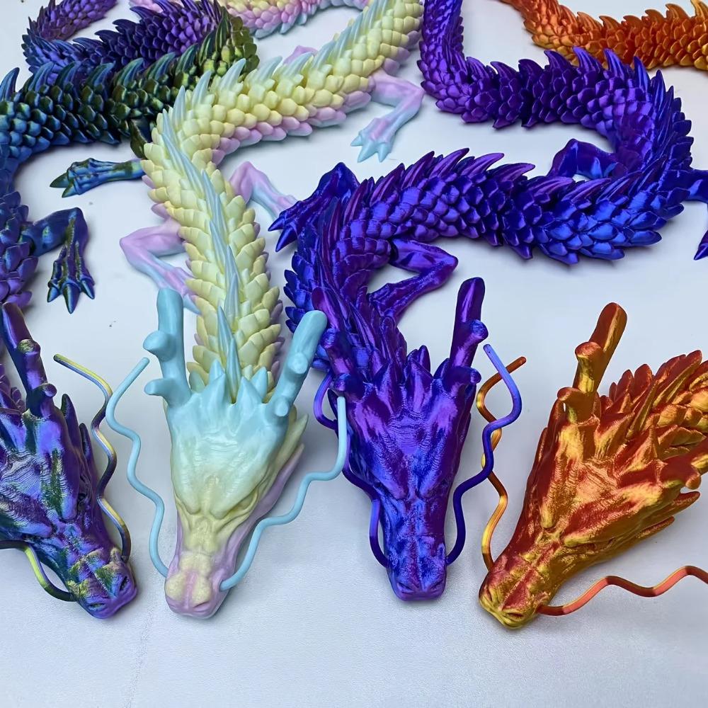 88CM 3D tištěný Dračí drahokam Křišťálová fidget hračka Otočný kloubový drak Dárek pro děti s ADHD Perfektní k narozeninám Dárek