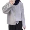 Autumn and winter new round neck solid color knitted cardigan loose lazy soft waxy sweater women's coat tide