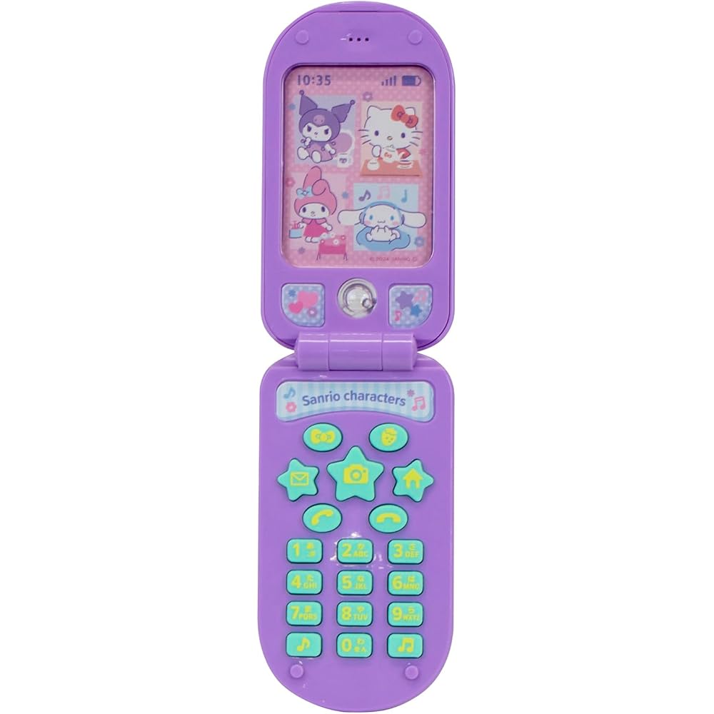 Maruka Sanrio Characters Toy Phone for Role Play Ages 3 and Up Interactive Learning Toy