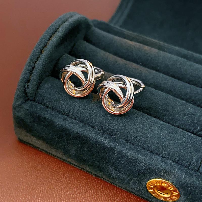 Fashion Geometric Hoop Earrings for Women Hollow Geometric Earrings Buckle Fashionable Daily Wear Party Banquet Jewelry Gifts