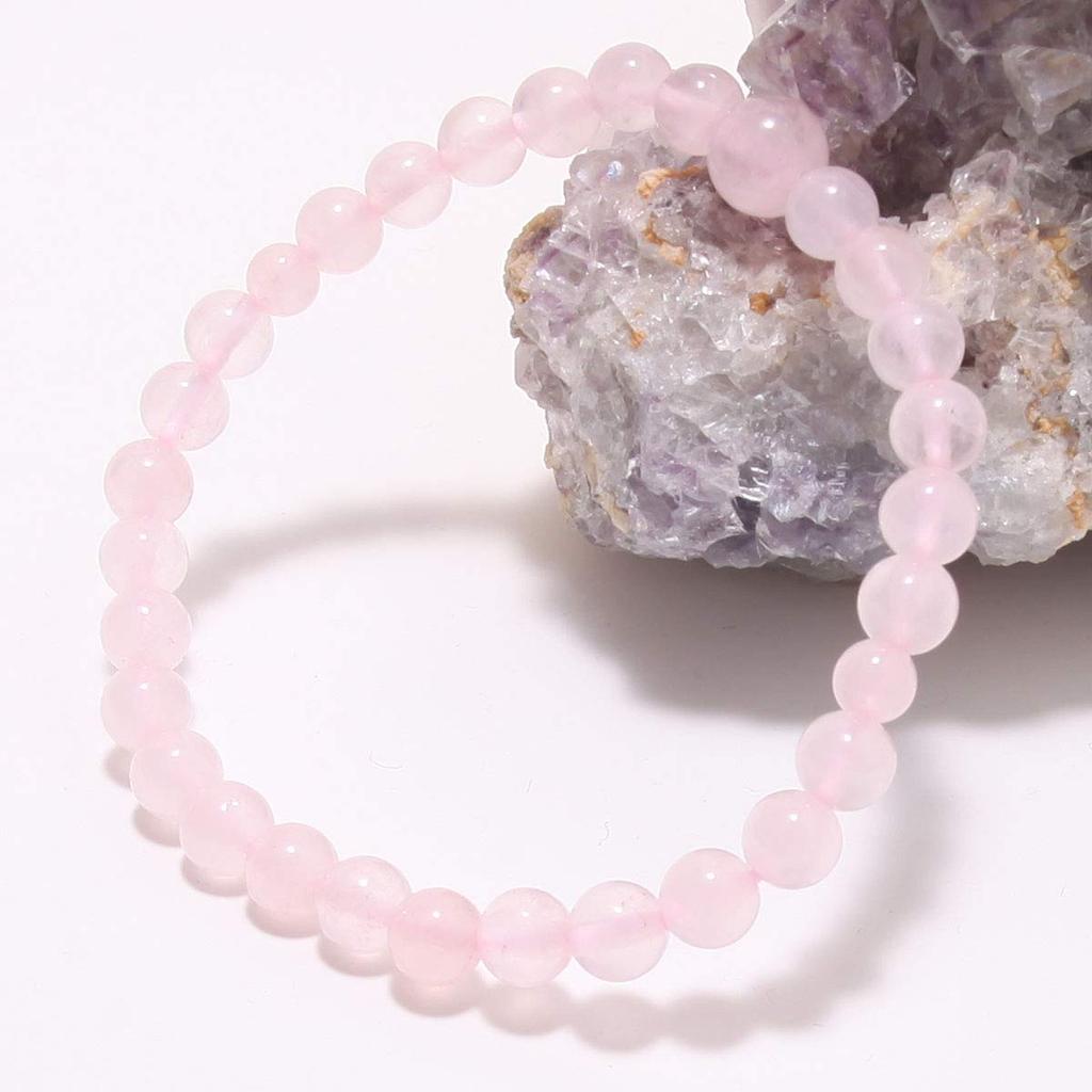 Nenjudo Made in Japan Rose Quartz Bracelet with Natural Stone, Handmade in Japan [Established over 80 years ago by a long-established rosary
