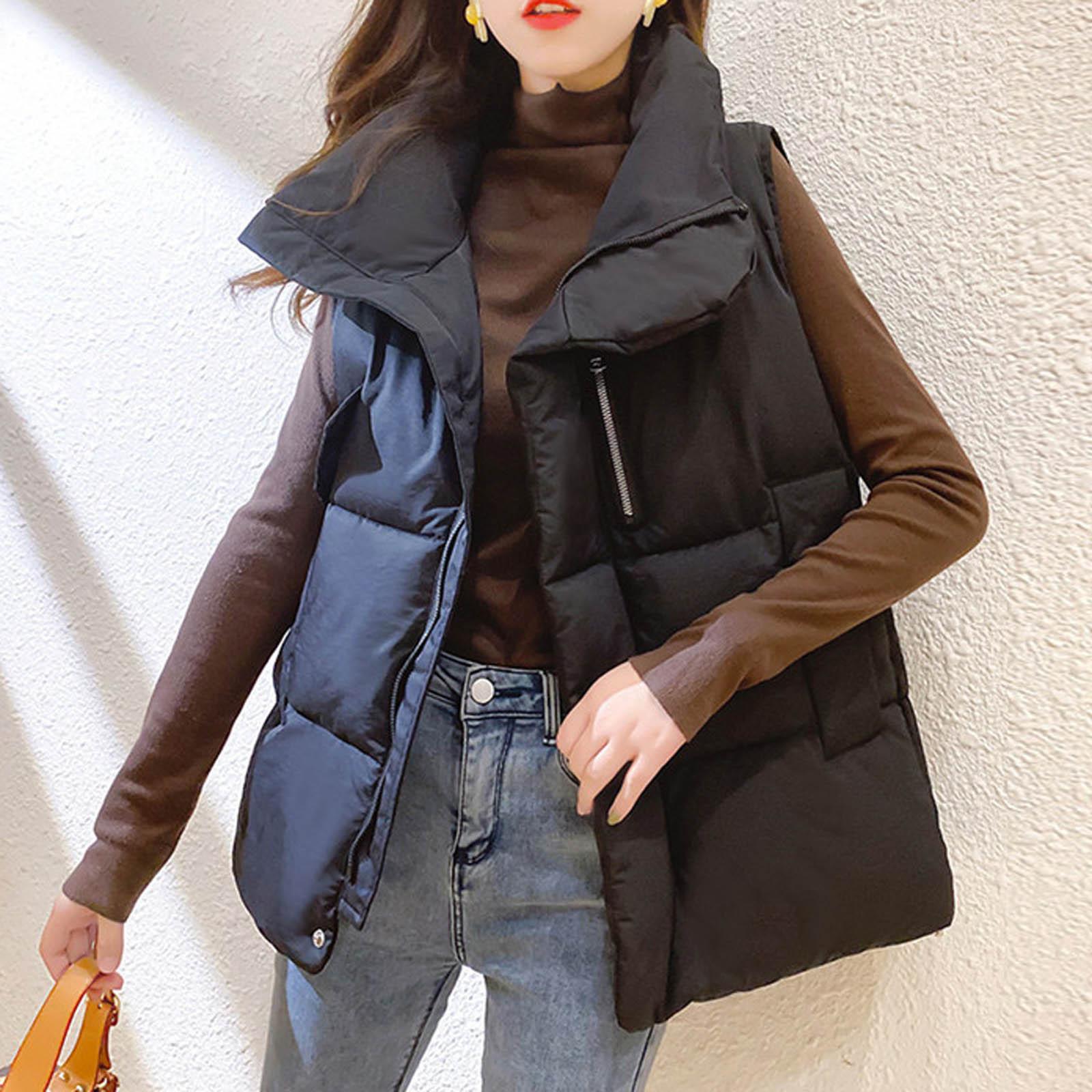 

(SU)Зимний женский жилет, жилет, куртка, верхняя одежда, однотонные теплые топы