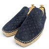 Pristine Slip-on Monogram Espadrilles Navy Suede Leather Mens 8 Used