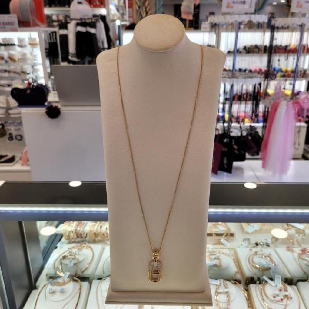 Atria Oval Front Chic G Cubic Line N Necklace JTONEFR0037PKF