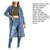 Giacca Retro da Donna Slim Fit Denim Lavato Lunghezza Media Collo a Revers Bottoni