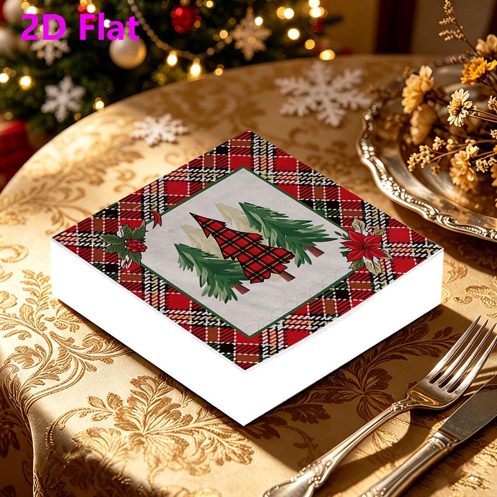 20pcs Disposable Napkins with Christmas Collection Pattern Print for Wedding,Parties,and Daily Use for Thanksgiving Fall Christmas Table Decoration