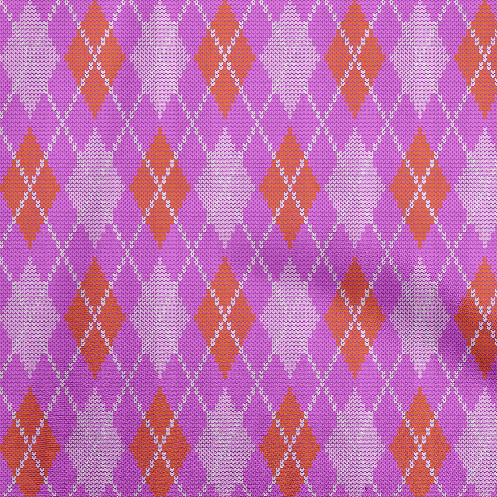 

OneOone Cotton Flex Brown Fabric Argyle Sewing Craft Projects Друк на тканині 40 дюймів 42 Inch Wide - Viscose Chiffon фіолетовий