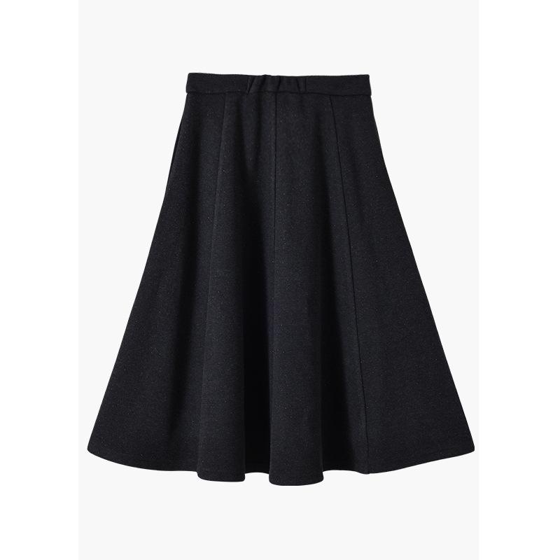 2025 Autumn/Winter Women's Designer Woolen Skirt - Solid Color, Niche, Versatile, Chic, and Commuter Fashion