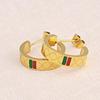 Neue Mode Vintage Licht Luxus Marke Design Einfache Stahl Titan Hoop Piercing Stud Frauen Tragen Ohrringe Mädchen Schmuck