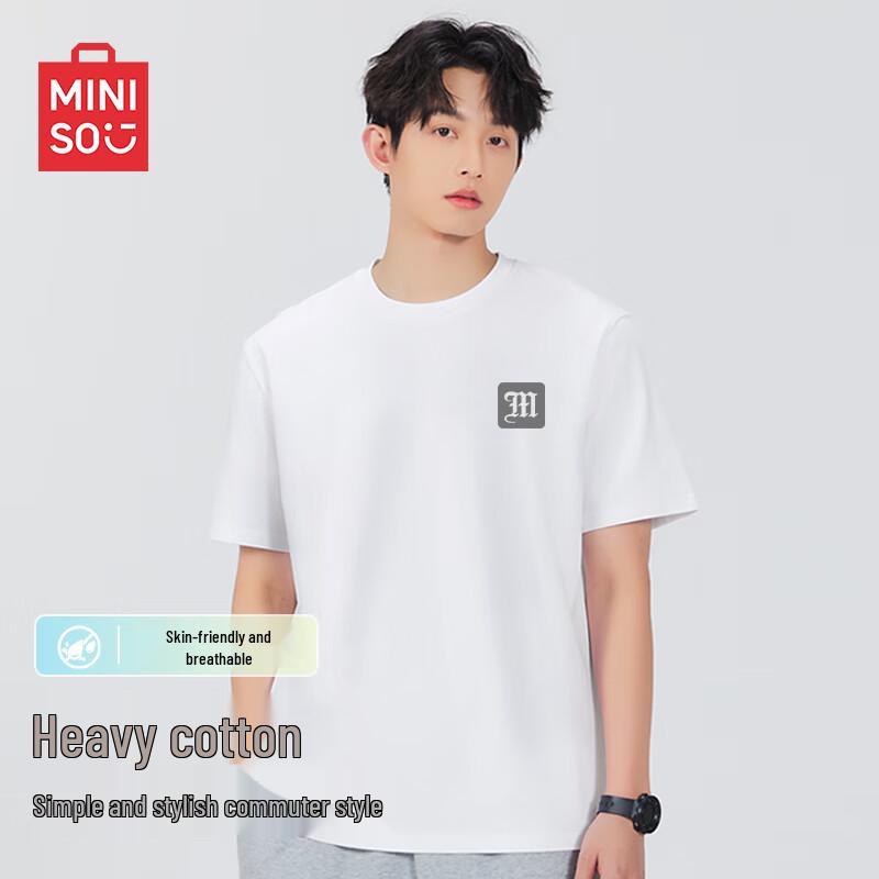 

MINISO Men s Summer Loose Fit Short-Sleeve T-Shirt L