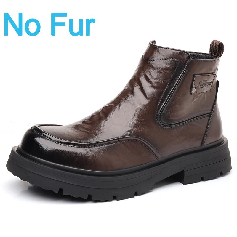 

Fashion 2024 Fashion Men s Ankle Boots Luxury Brand Retro Comfortable Round Toe Boots Mens Outdoor Thick Sole Side Zipper Casual Shoes 39