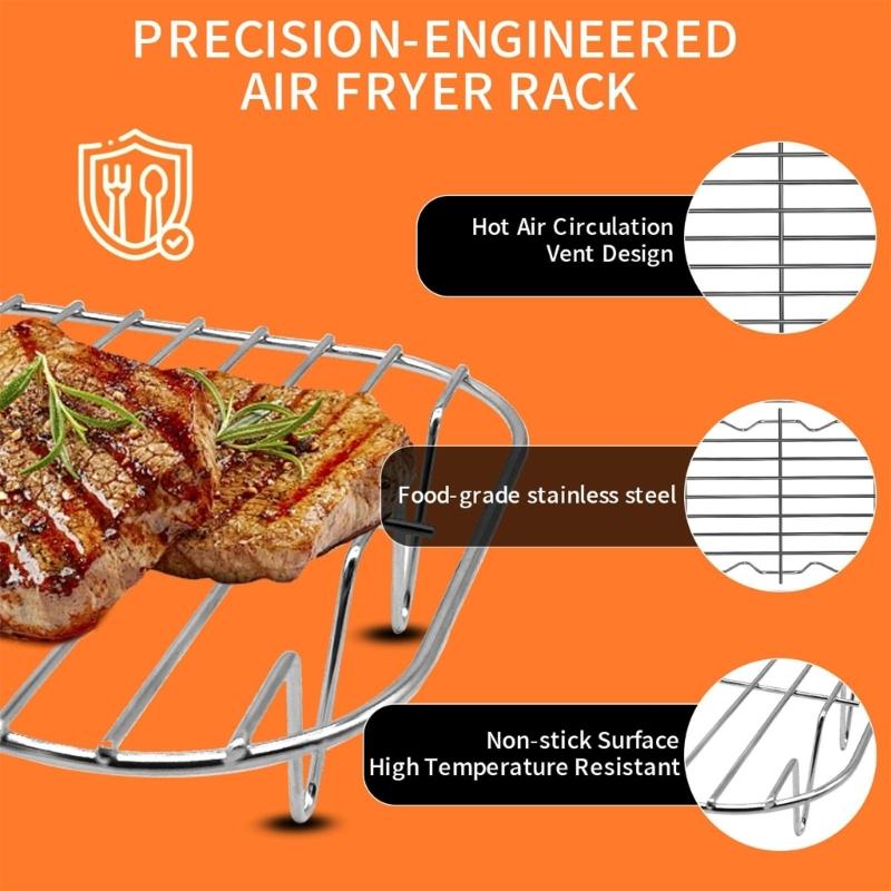 Universal Air Fryers Meshes Basket Safe Cooking Grids for Even Heating Dishwasher Friendly Corrosions Resistant