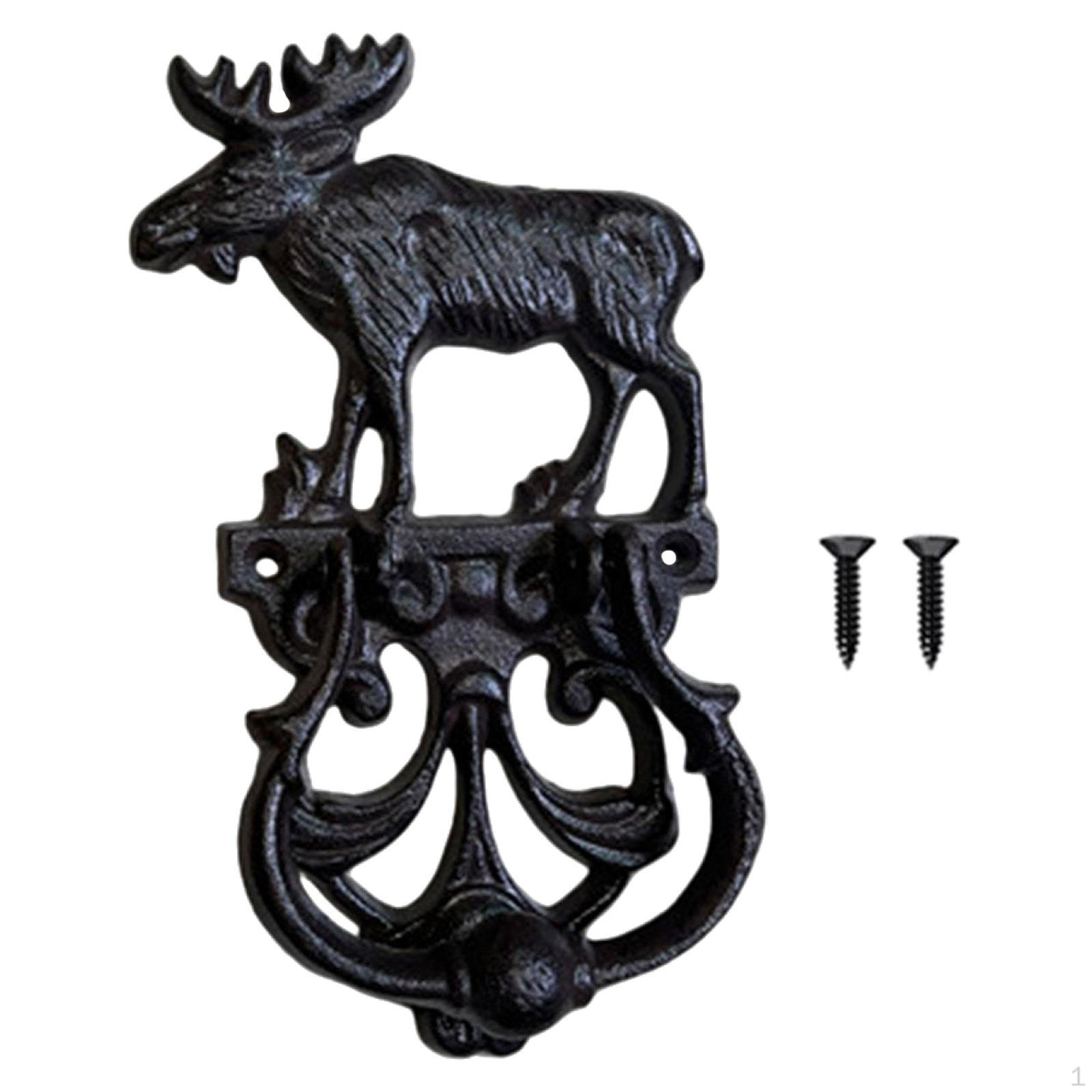 

Vintage Elk Door Knocker,Elegant Sturdy Gate Knocker Handle Pull Home Decor Decorative Entry