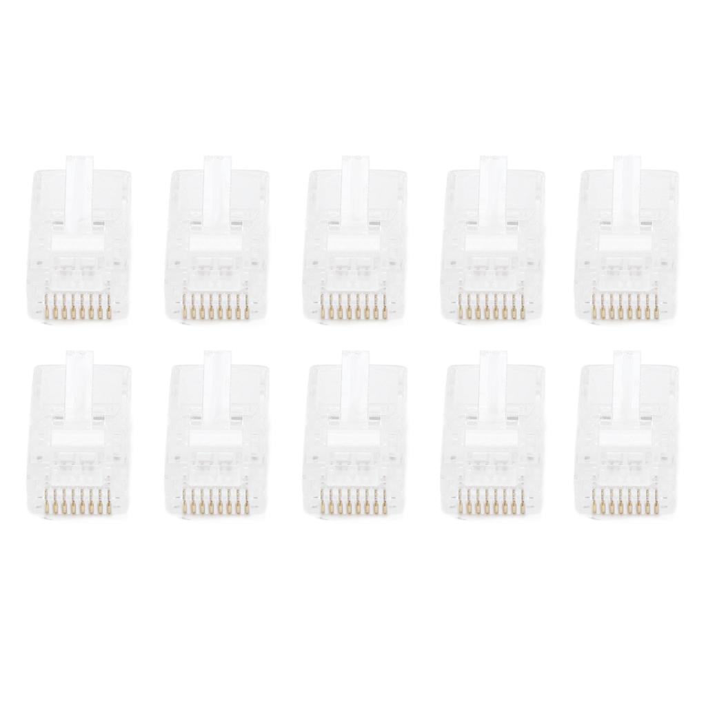 100Pcs TF1013D CAT5 RJ45 Connector 8P8C Ethernet Cable Coupler Crystal Head for Network