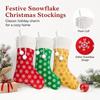 Chaussette de Noël en Peluche Flocon de Neige pour Cheminée et Arbre de Noël, Décoration Suspendue, Sac Cadeau Festif