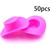 50Pcs Plastic Mini Western Cowboy Cowgirl Hat Cute Miniature Cowboy Hat Toy Doll Dress Up Party Accessories