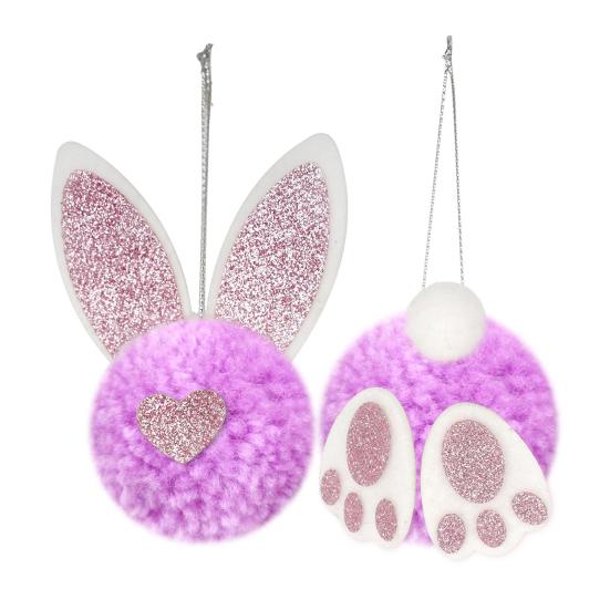 

Великодній підвіс з мотузкою Неwoven Великодній Заєць Сідниця Вухо Підвіс Сезонна Святкова Прикраса фіолетовий