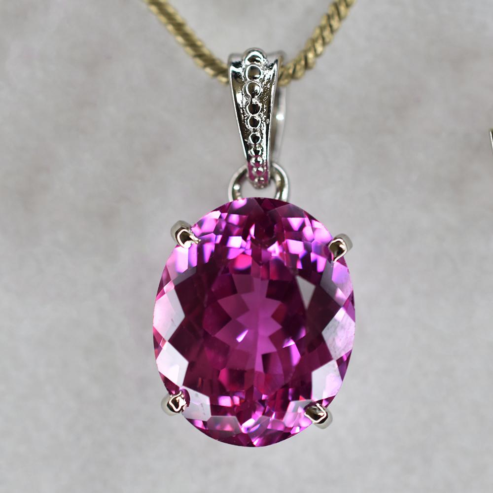 A+ Quality Pink Tourmaline Natural Pendant 925 Sterling Silver 28 Ct CERTIFIED AI-09-NS