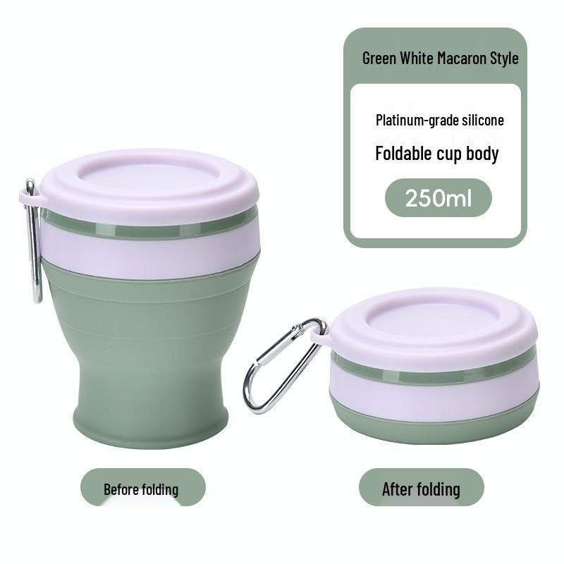 Silicone Foldable Cup with Hook: Versatile Water Cup with Lid