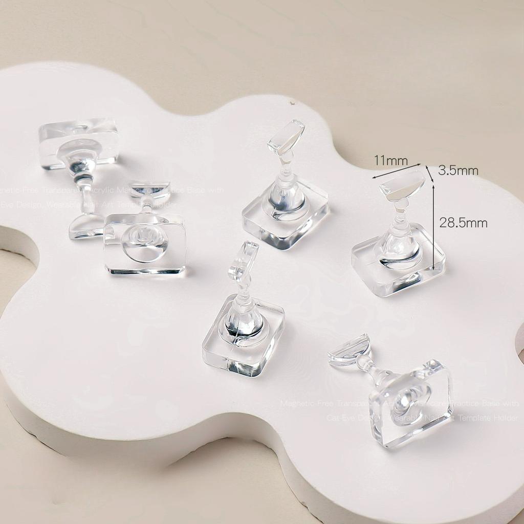 Cat's Eye Glue Practice Holder Non-magnetic Acrylic Transparent Nail Holder Nail Art Bracket Nail Tools