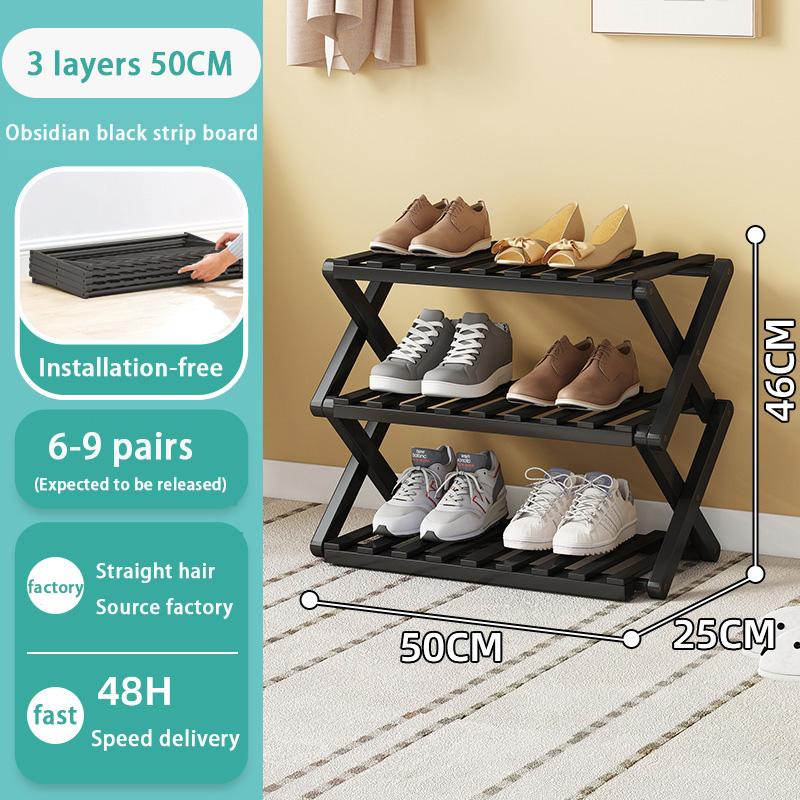 Folding Shoe Rack Multi-tier Shoe Rack for Entryway Balcony Potted Plant Shelves Simple Assembly Shoe Rack Make Of Bamboo
