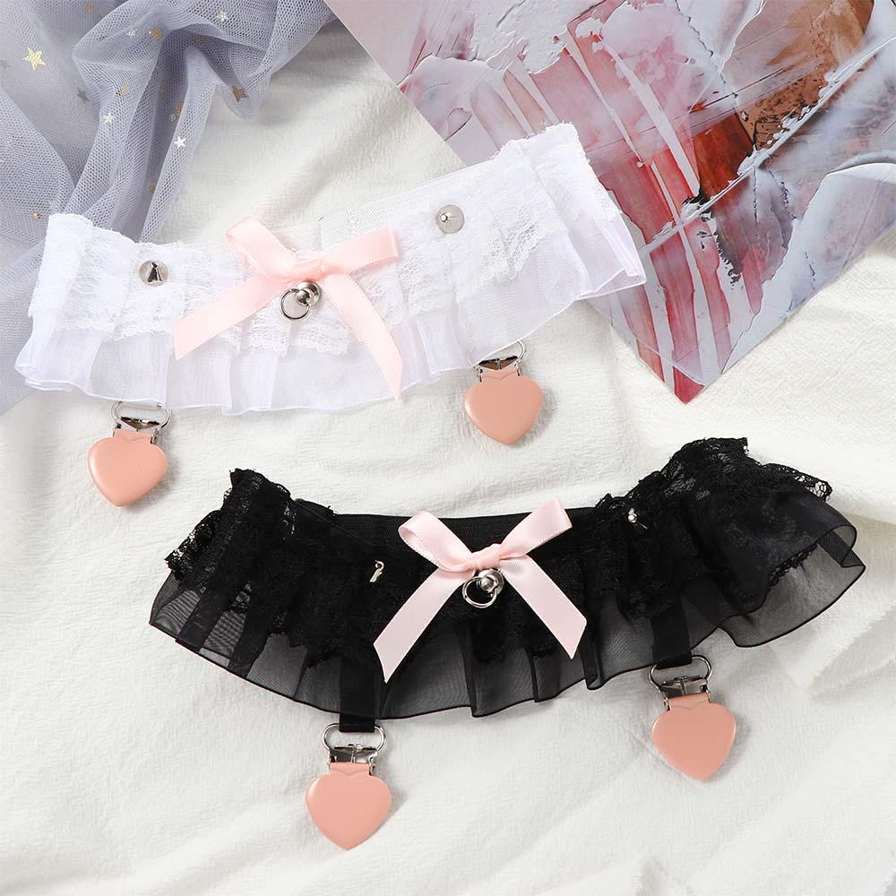 

Cosplay Sexy Bow Women Girl s Lace Leg Ring Garter Socks Clip Heart Suspender Lace