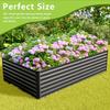 8x4x2FT Galvanized Raised Garden Bed Outdoor Metal Planter Boxes for Vegetables Grey Large Garden Beds with Rust-Resistant Coat