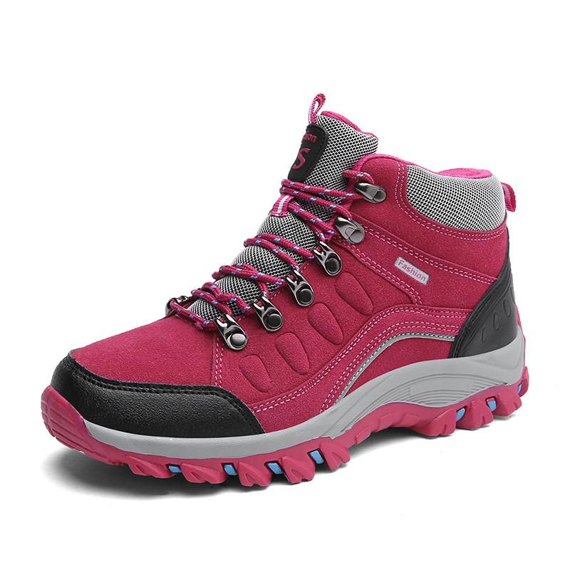 New Men's Winter Boots Warm Plush Snow Boots Outdoor Non-Slip Couple Hiking Boots High-Top Waterproof Sneakers Men's Ankle Boots