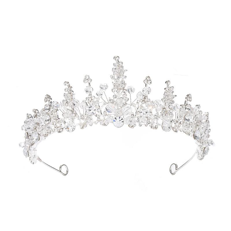 Brautdiadem im koreanischen Stil, handgefertigt mit Perlen und Kristallen, weiche Krone, Fotoatelier, frisch verheiratet, Hochzeits-Haarschmuck