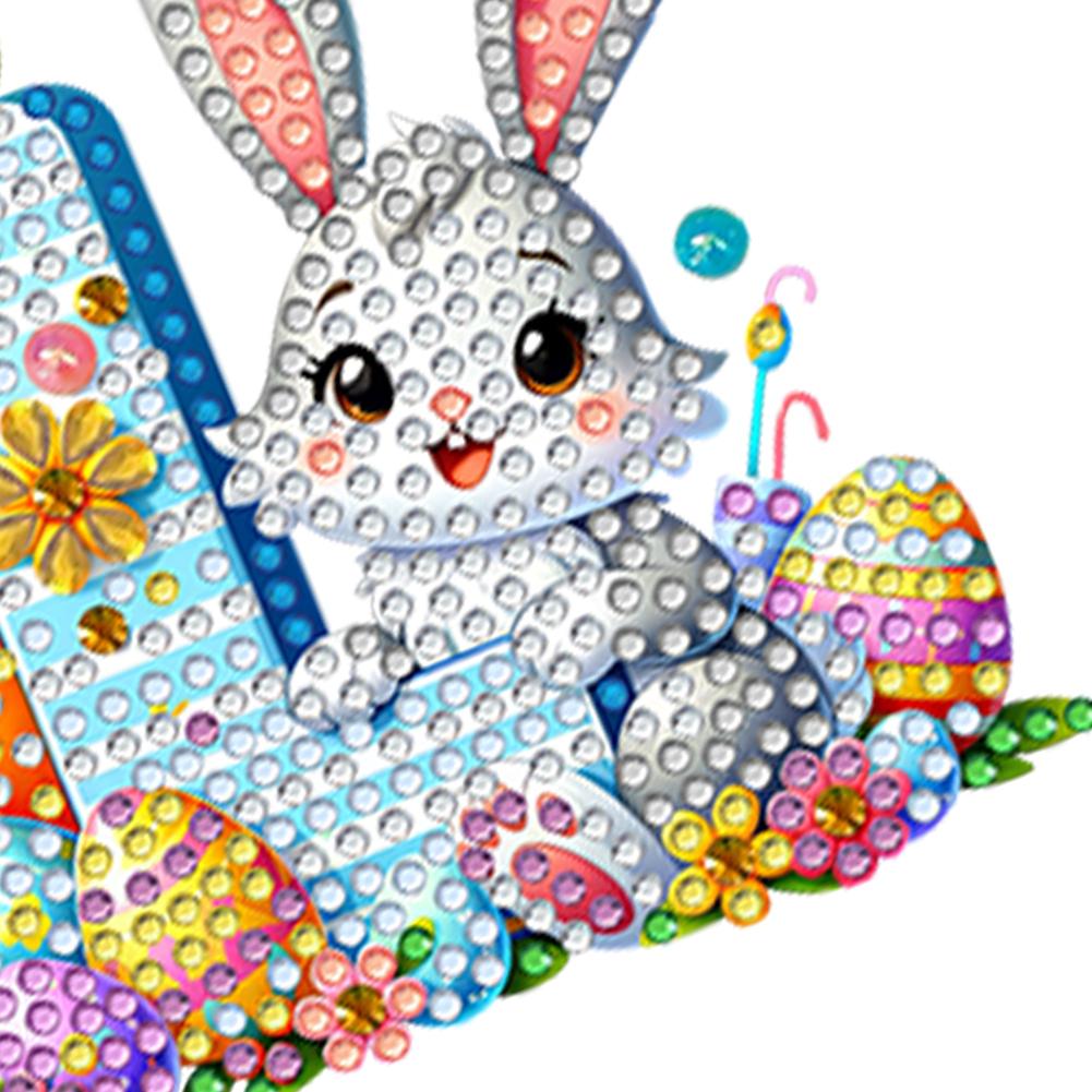 PET Double Sided Special Shaped Easter Alphabet DIY Diamond Painting Keychain