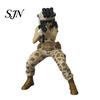 Realistic Soldier Statues 3D Printed Tactical Beauty Desktop Ornament, Mini Figurine, Office Desk Decorations Female Figurine with Military