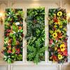 Realistic Artificial Plant Grass Wall Ivy Vibrant Greenery Faux Jungle Grass Panel Rattan Leaves Branches