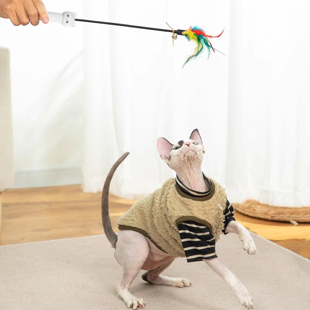 Interactive Red Dot Light Cat Toy Safe USB Charging 3IN 1 Kitten Teaser Toy Portable Cat Skin Funny Cat Chaser Stick