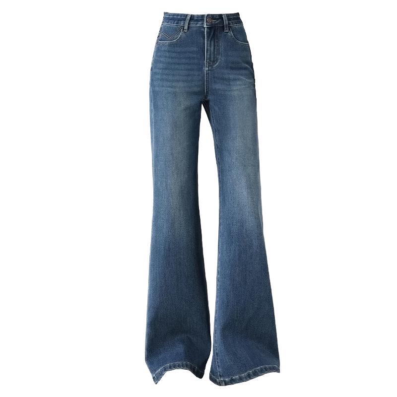 2025 Women's High Waist Micro Flare Jeans with Elastic, Drape, and Non-Clingy Fit for Spring & Autumn