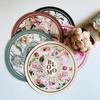 Elegant American Style Floral PU Leather Placemats Heat-Resistant Waterproof Durable Table Mats Dining Room Kitchen