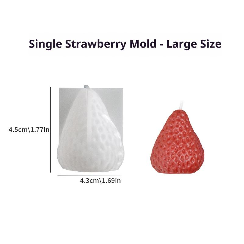 Stampo Riutilizzabile in Silicone a Forma di Fragola Stampo 3D per Candele Aromatiche e Cera Stampo Fai da Te per Candele e Sapone per Tutti i Livelli di Abilità
