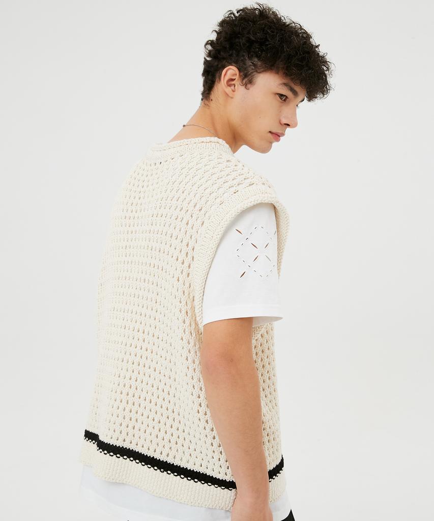 Moonsun Unisex Wabenstrickweste [Creme]