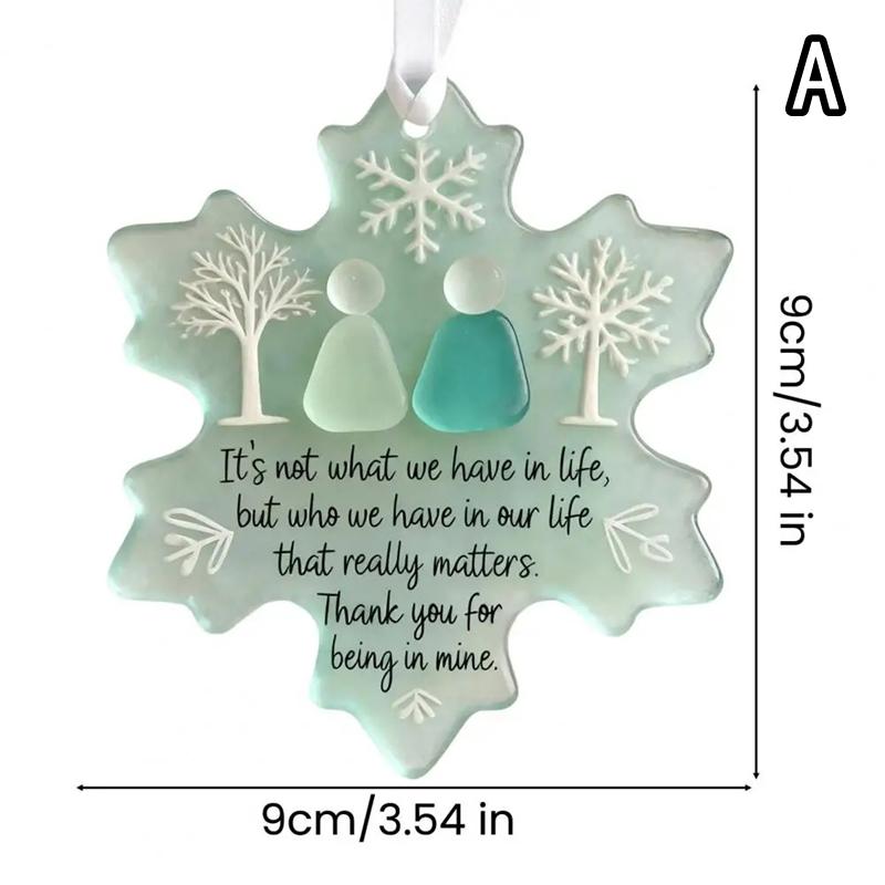 

Acrylic Snowflake-Shaped Sea Glass Ornaments Handmade Friendship Snowflake Art Keepsakes Christmas Snowflake Tree Decoration