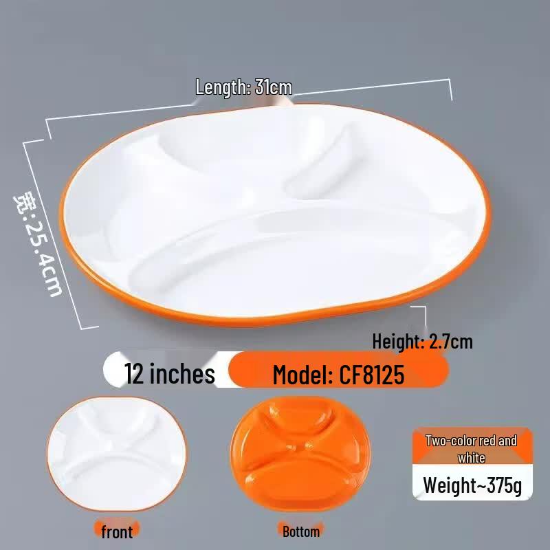 HANDUNYOU Commercial Melamine Divided Plate