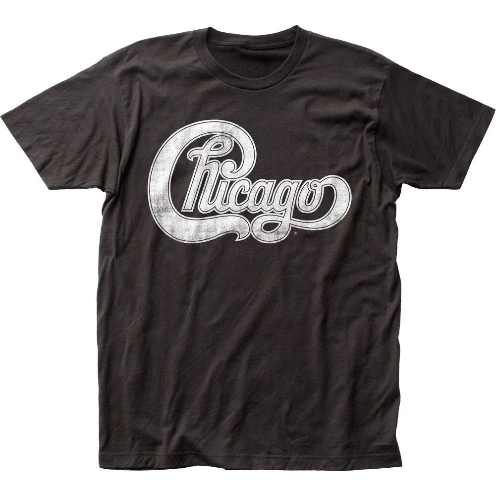 Chicago Logo Pánské tričko Rock and Roll Hudba Klasické kapelní tričko Nové Černé
