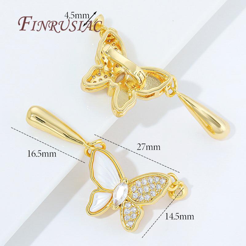 

1 Pcs 18K Gold Plated Brass with Zircon Butterfly Clasps For Jewelry Making,Clasps For Bracelet Accessories,Pearl Clasp Necklace 1 pieces