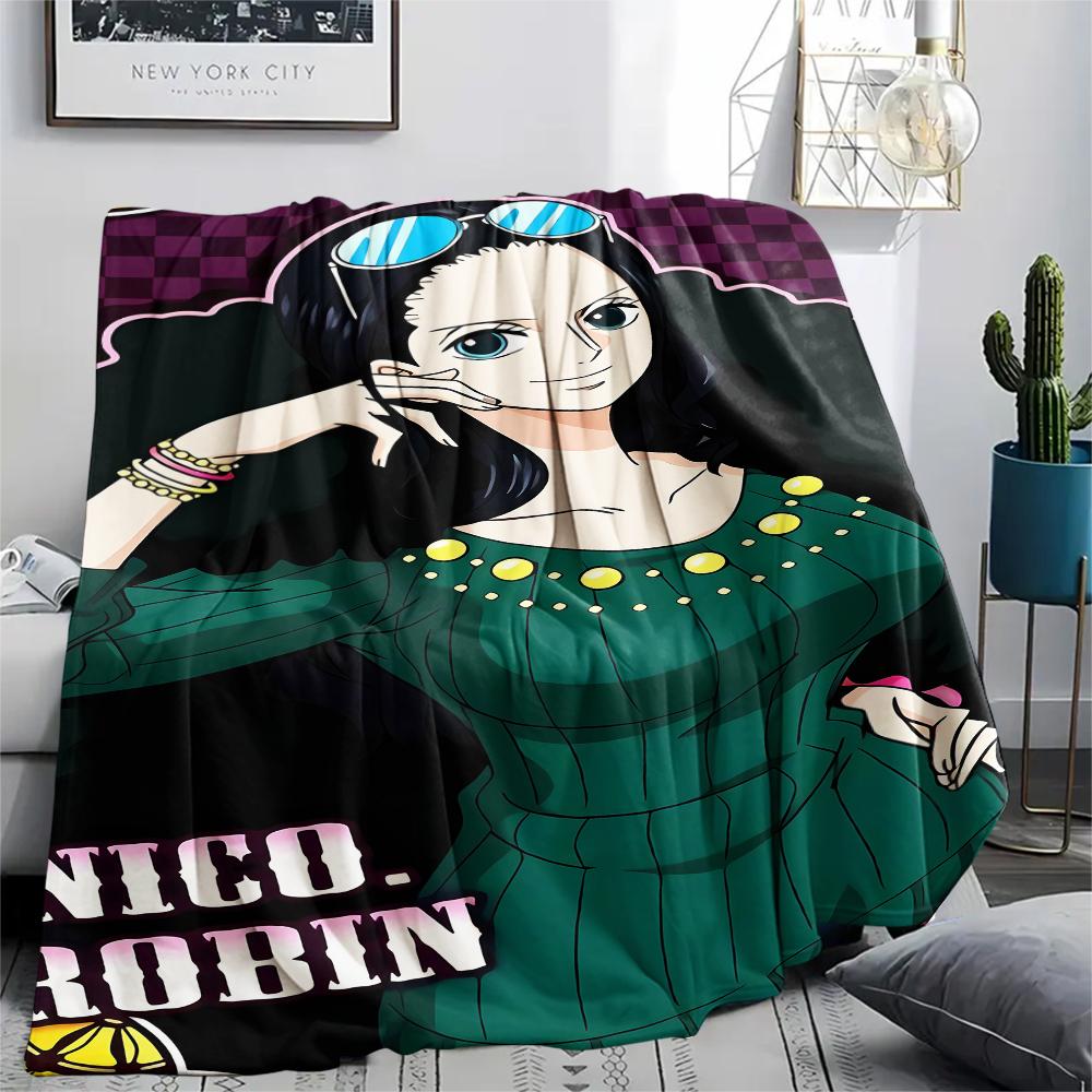 One Piece Charakter Print Flaneldecke, Hohe Qualität, Bequem für alle Jahreszeiten, Heimdekoration, Wärme und Komfort, Perfekt für Weihnachtsgeschenke