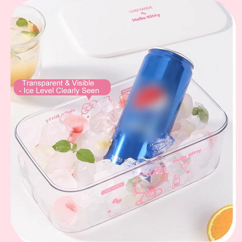 Kitten Kt Press Ice Cube Mold - Cute Cartoon Silicone Ice Tray, Household Ice Making And Storage Box