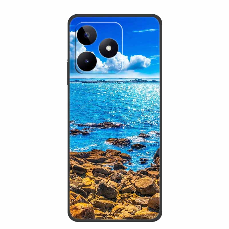 6.74" For Realme Note 50 Case Black Silicone Soft TPU Phone Cases Back Cover For Realme Note 50 Case Note50 Protective Coque Bag