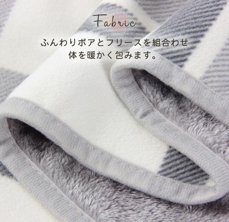 [DAYCLOSET] Warm Large Blanket, 3-Way Use: Knee Throw, Shoulder Throw, Wrap, or Waist Wrap (JP, Alphabet, M, Standard, Gray x Orange) goods115